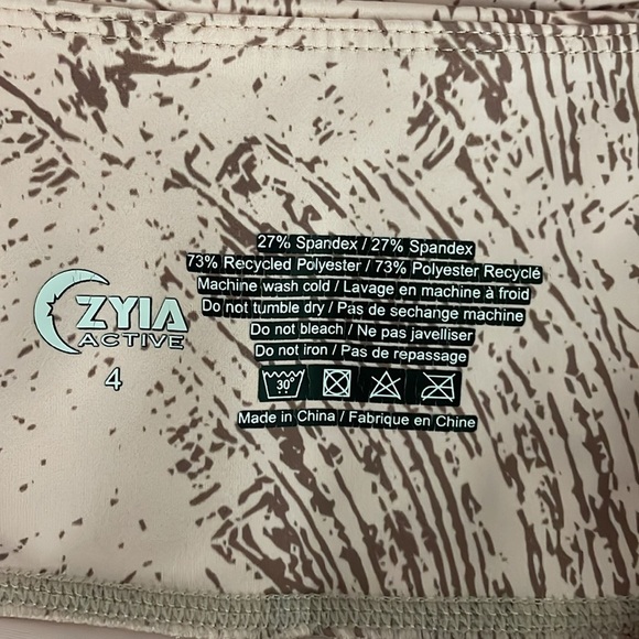 Zyia Active Pink Etching Light n Tight Hi-Rise 7/8 Leggings Size 4 Mocha - Picture 6 of 7